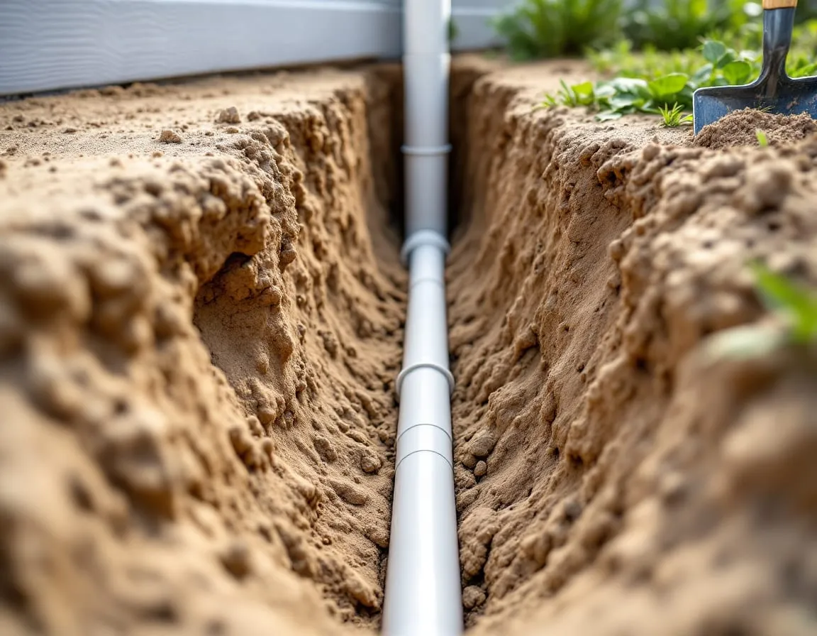 A trenchless pipe lining setup staged beside a sewer cleanout access point
